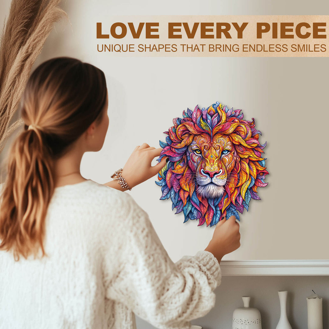 Vivid lion Wooden Jigsaw Puzzle