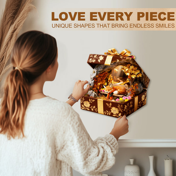 Autumn Trail Fox Wooden Jigsaw Puzzle