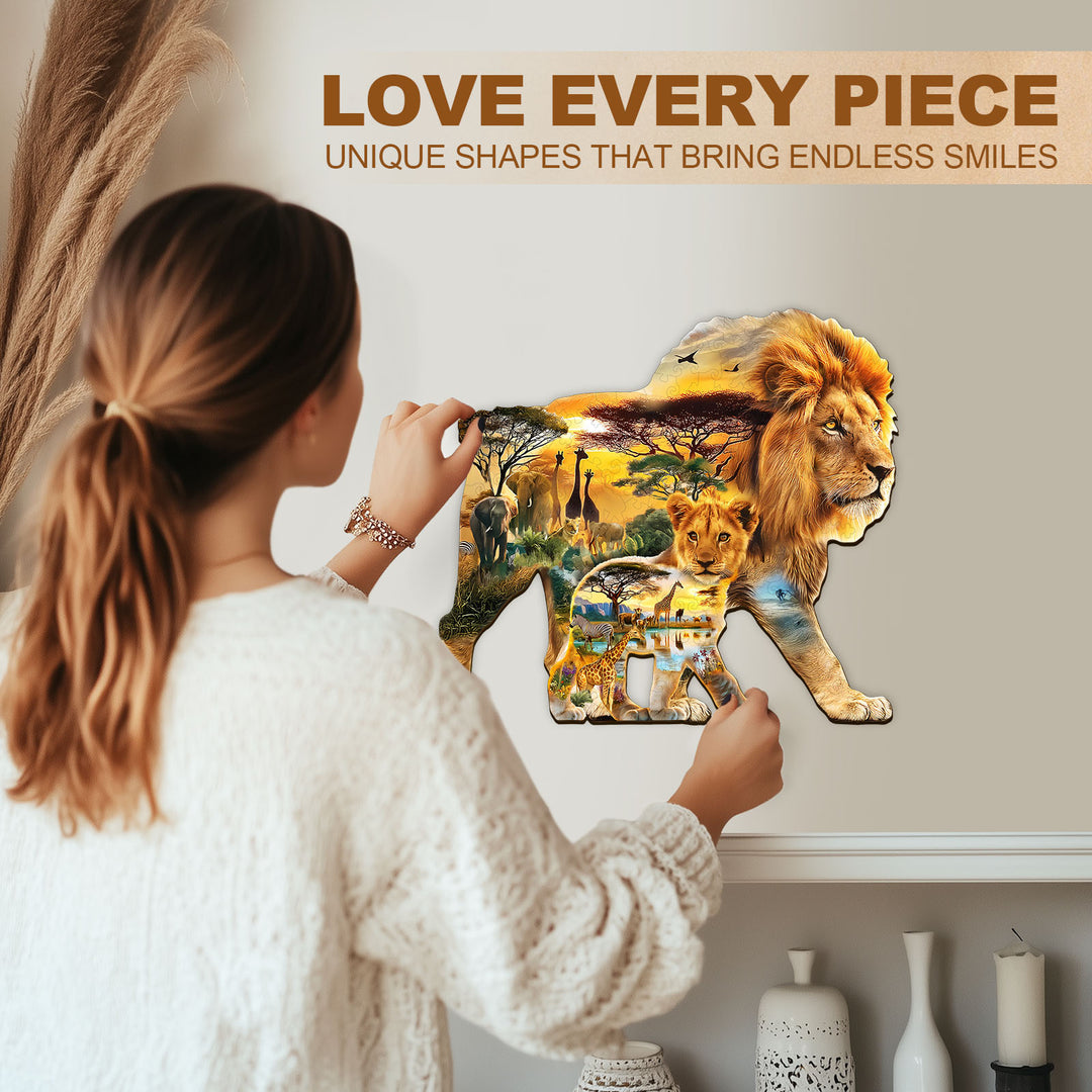 African lions Wooden Jigsaw Puzzle