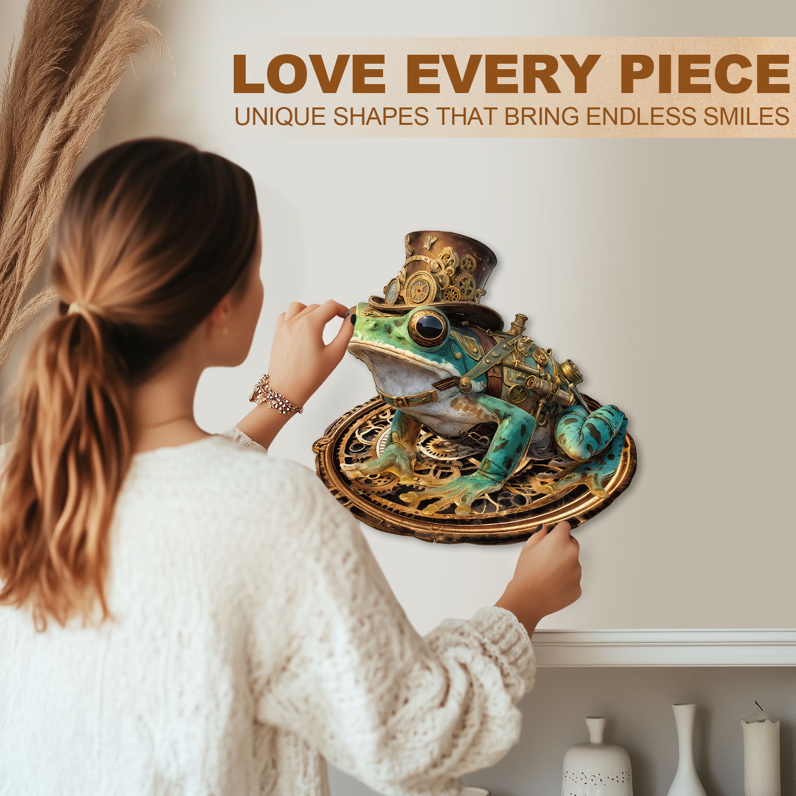 Steam Hopper Frog Wooden Jigsaw Puzzle