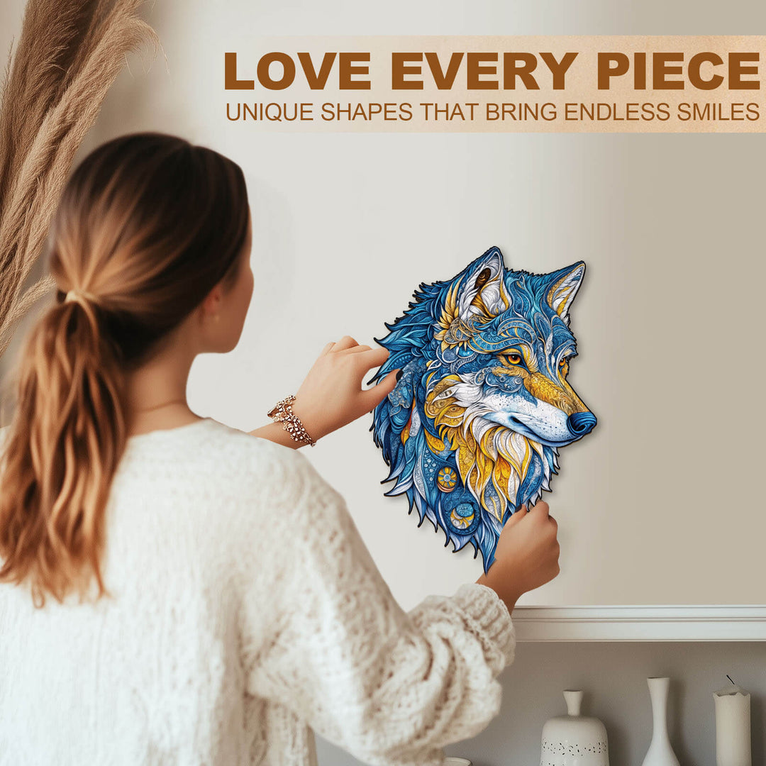Rompecabezas de madera Lobo vívido
