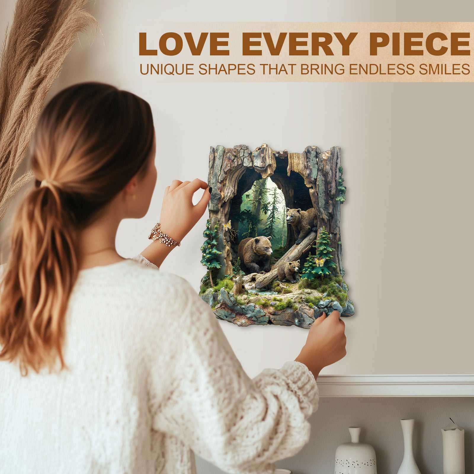 Bear Family Wooden Jigsaw Puzzle