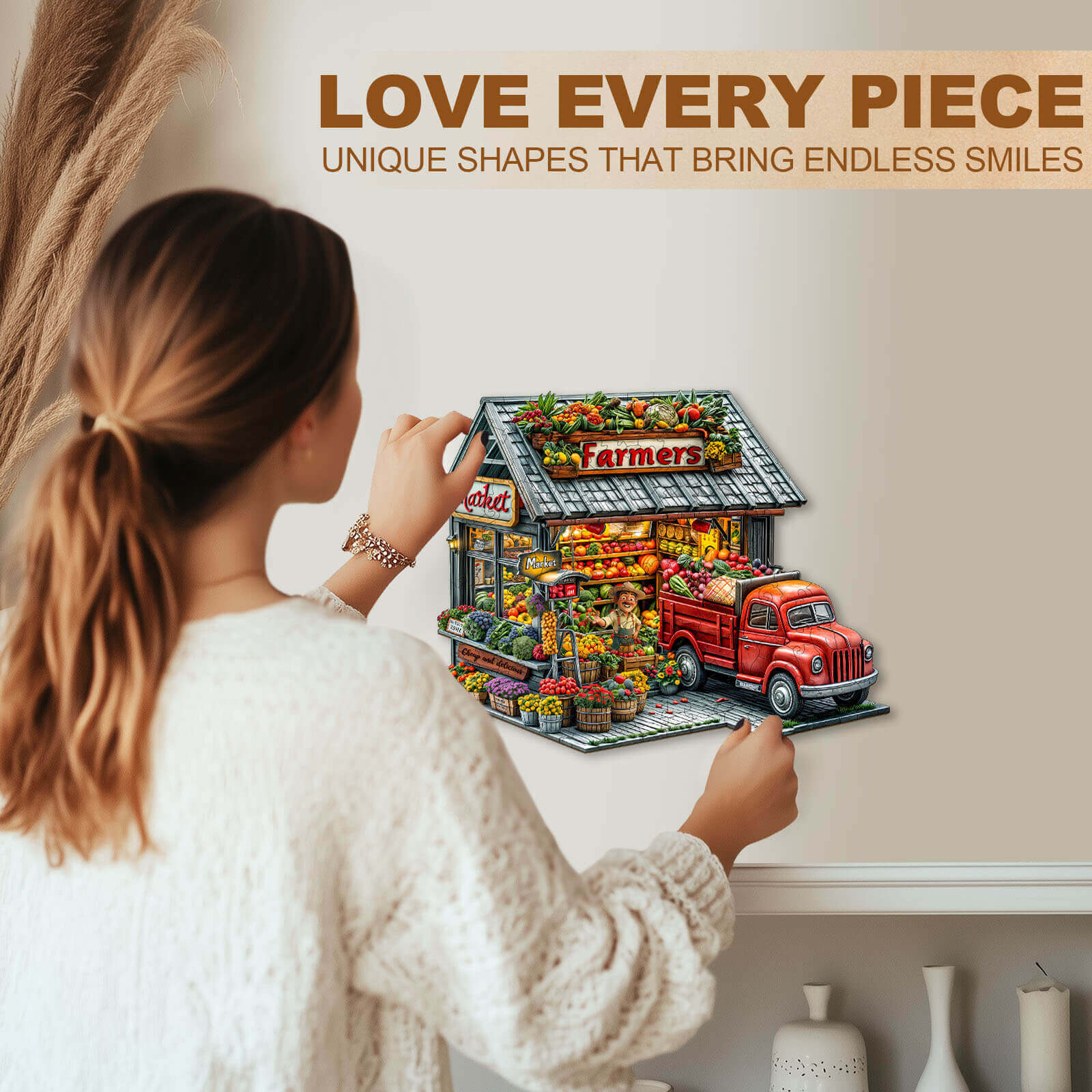 Farmers Market Wooden Jigsaw Puzzle