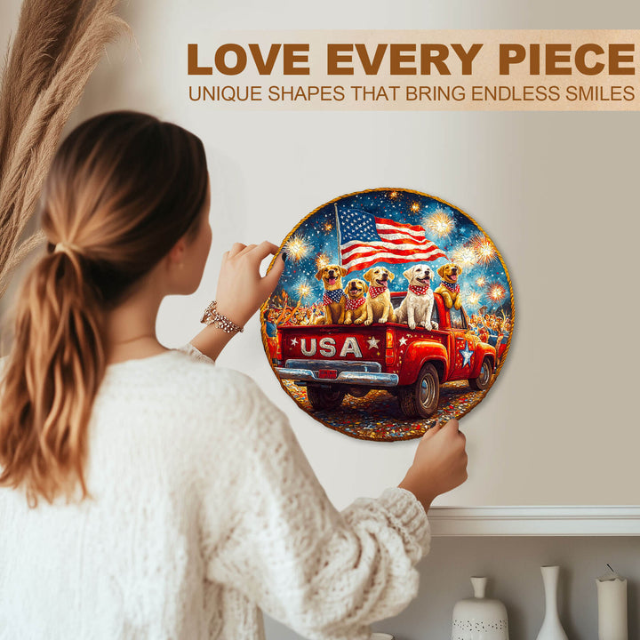 Stars and Dogs Wooden Jigsaw Puzzle
