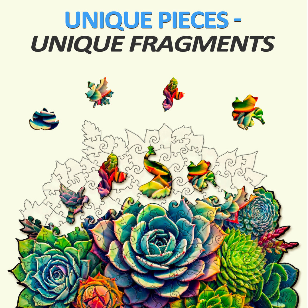 Succulent Plants-3 Wooden Jigsaw Puzzle