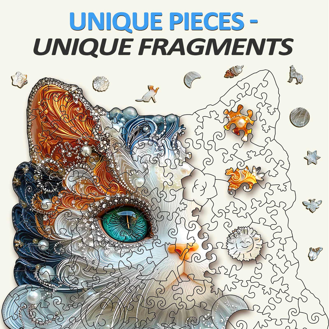Jewelry Kitten Wooden Jigsaw Puzzle