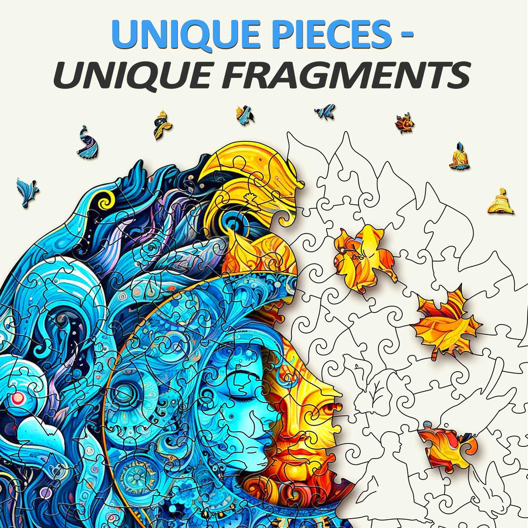 Puzzle en bois Soleil et Lune