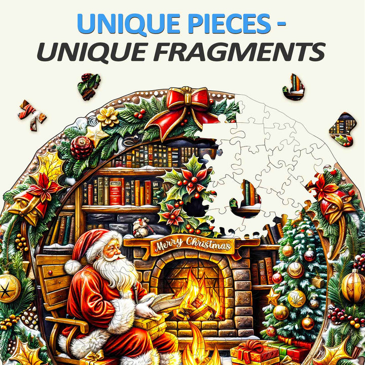 Fireside Santa Wooden Jigsaw Puzzle