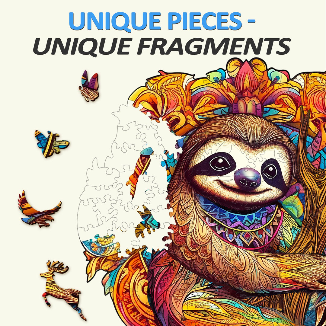 Happy Sloth Wooden Jigsaw Puzzle