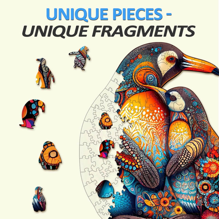 Puzzle en bois de la famille des pingouins