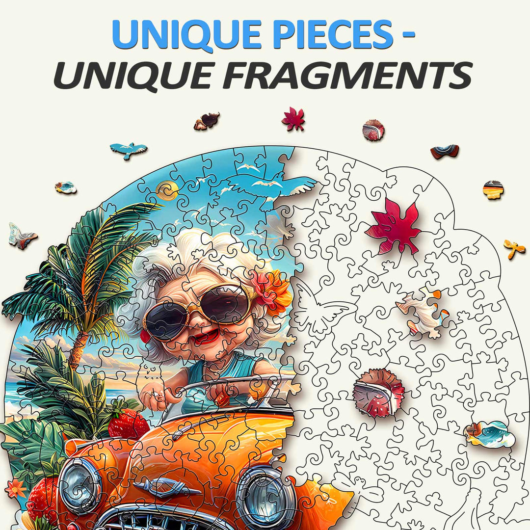 Jigsaw Puzzle en Bois Joyeuse Grand-mère