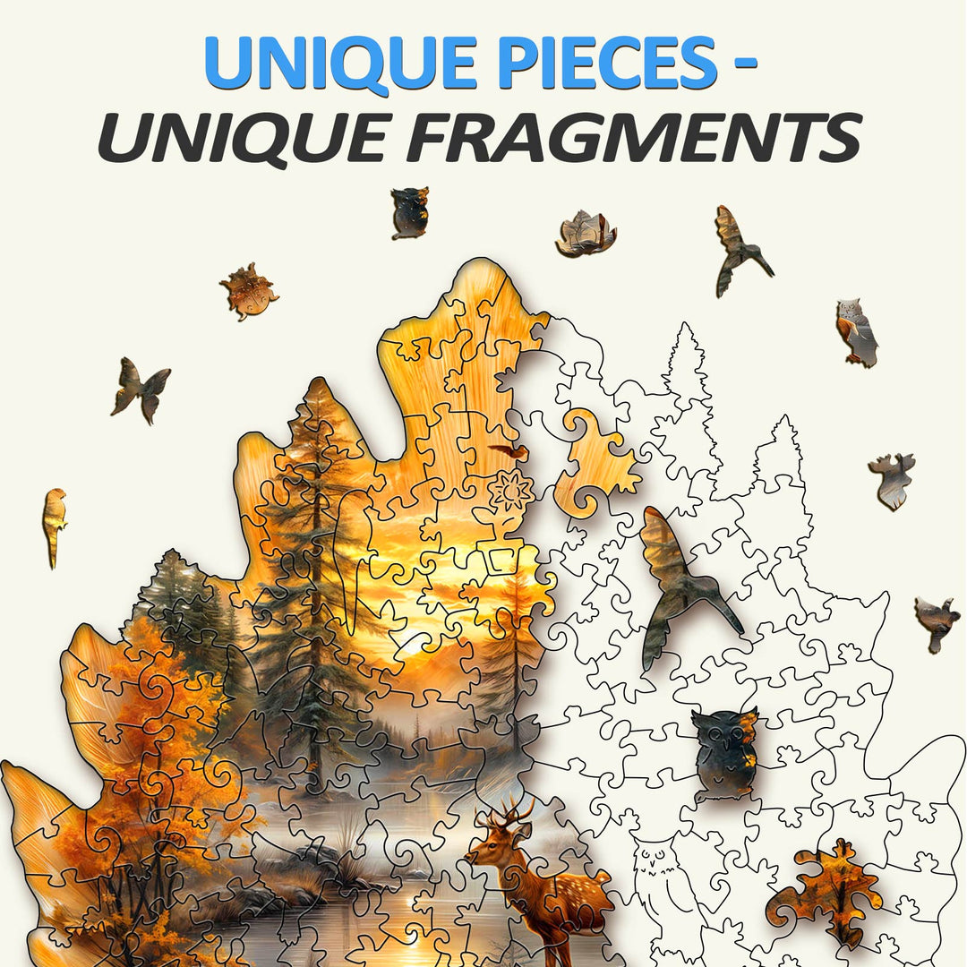 Golden Hoofprint Holz-Puzzle