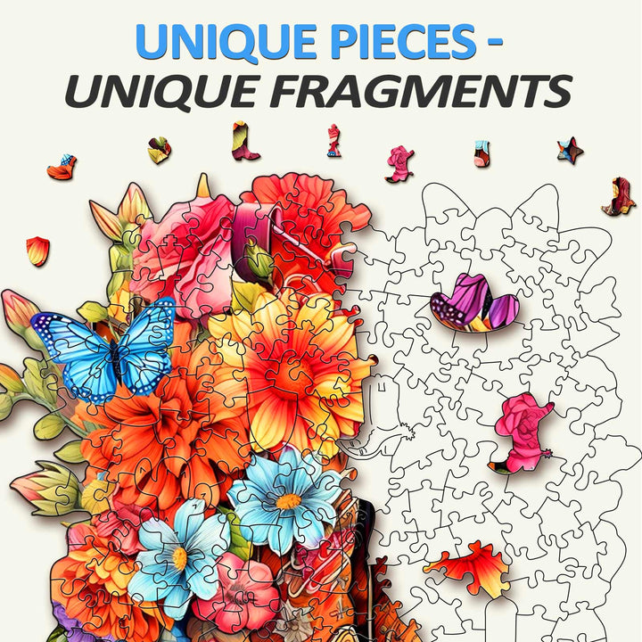 Cowgirl Boots Wooden Jigsaw Puzzle