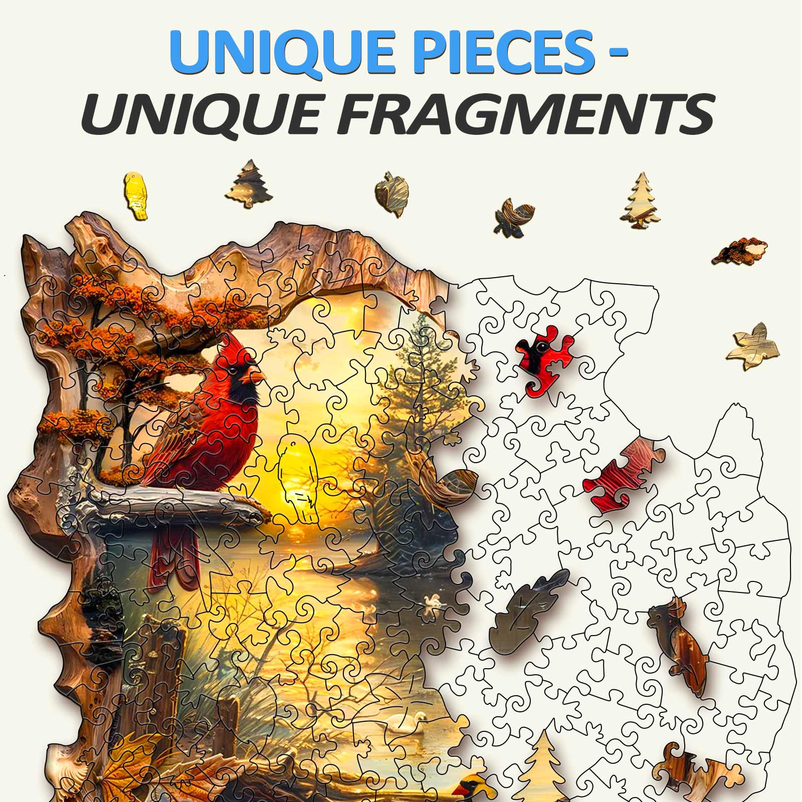 Sunset Lake Wooden Jigsaw Puzzle