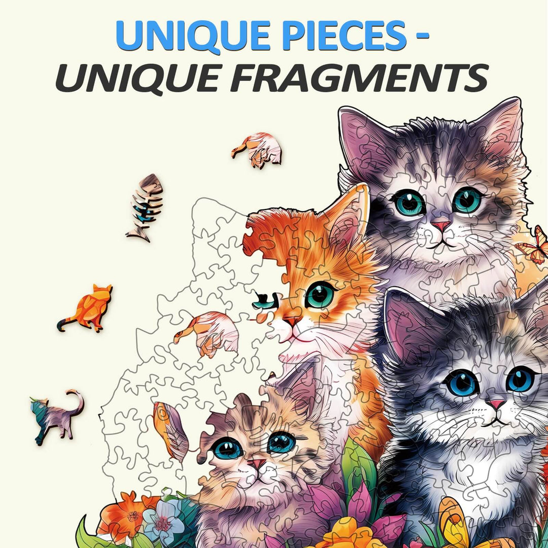 Puzzle en bois chaton mignon