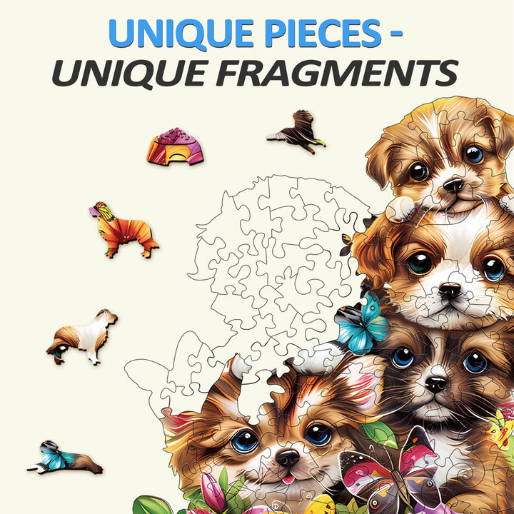 Puzzle en bois de chiens mignons