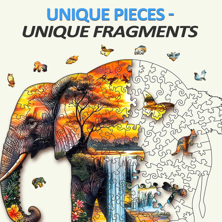 African elephant Wooden Jigsaw Puzzle