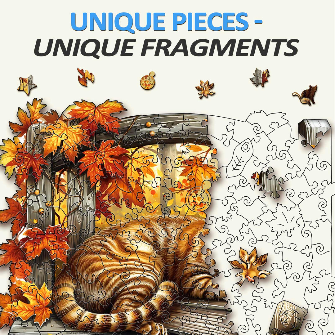 Resting Cat Wooden Jigsaw Puzzle