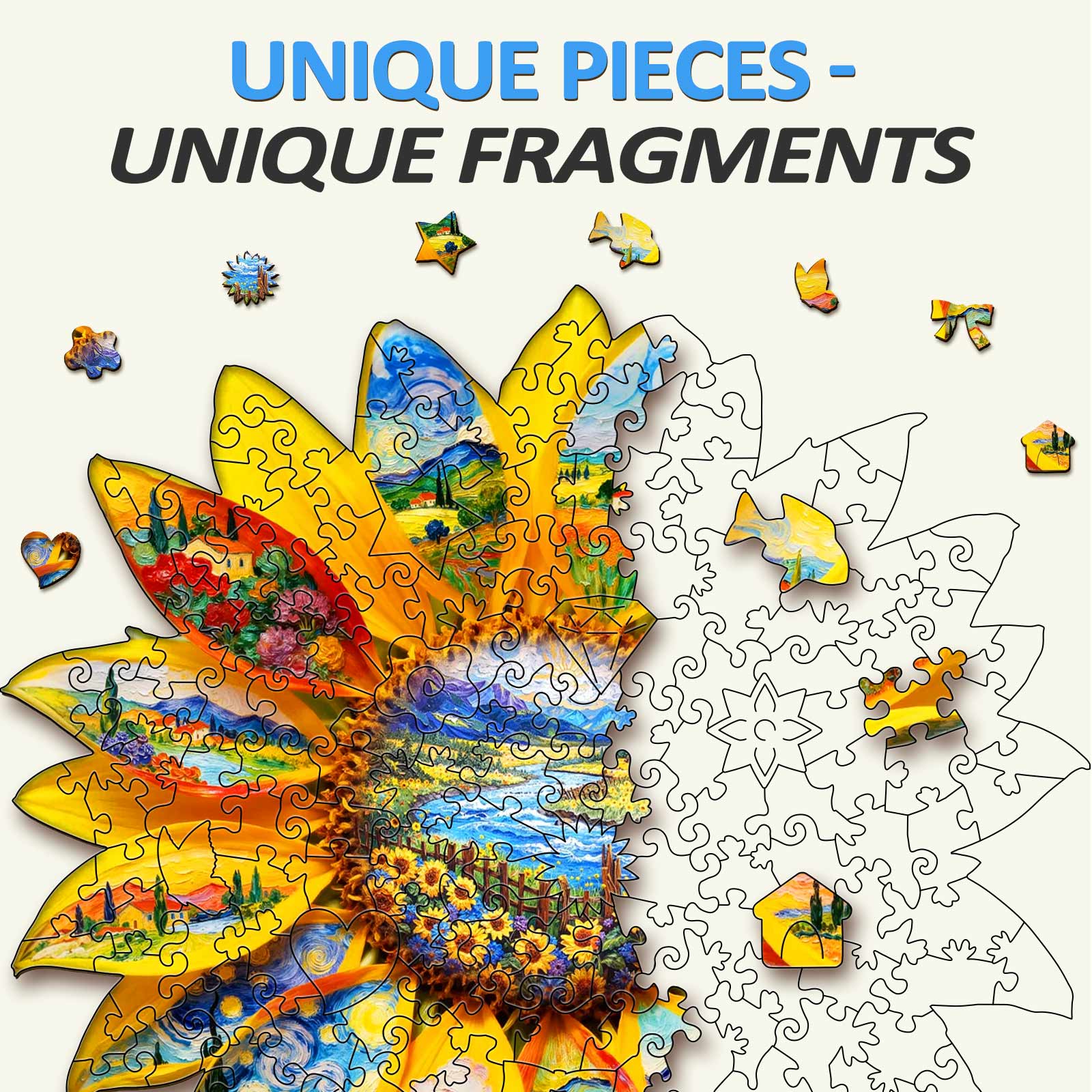 Oil on Sunflower Wooden Jigsaw Puzzle