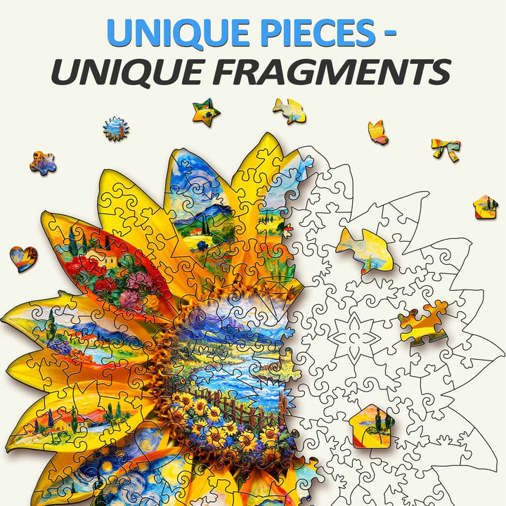 Oil on Sunflower Wooden Jigsaw Puzzle