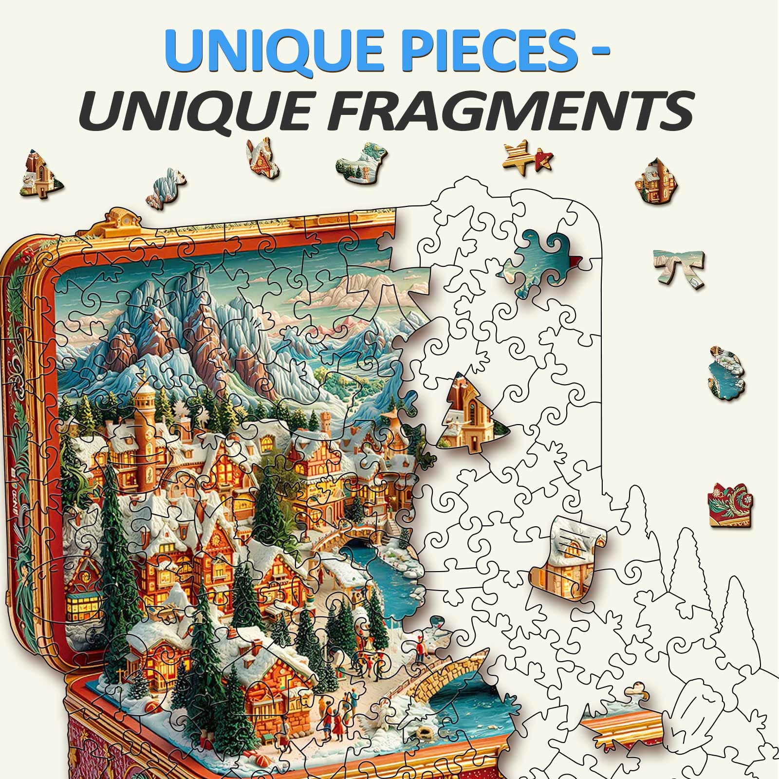 Suitcase Scenery-Christmas Wooden Jigsaw Puzzle