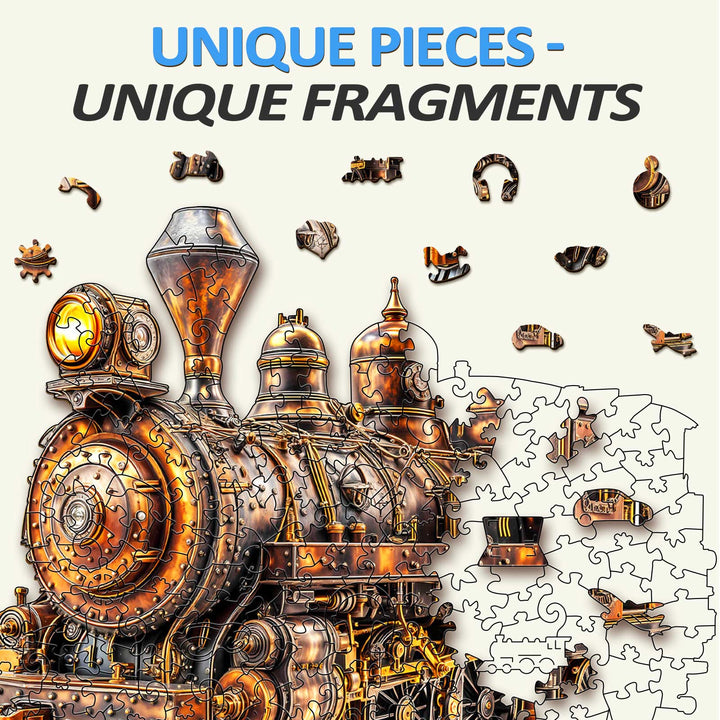 3D Mechanical Steam Train Wooden Jigsaw Puzzle