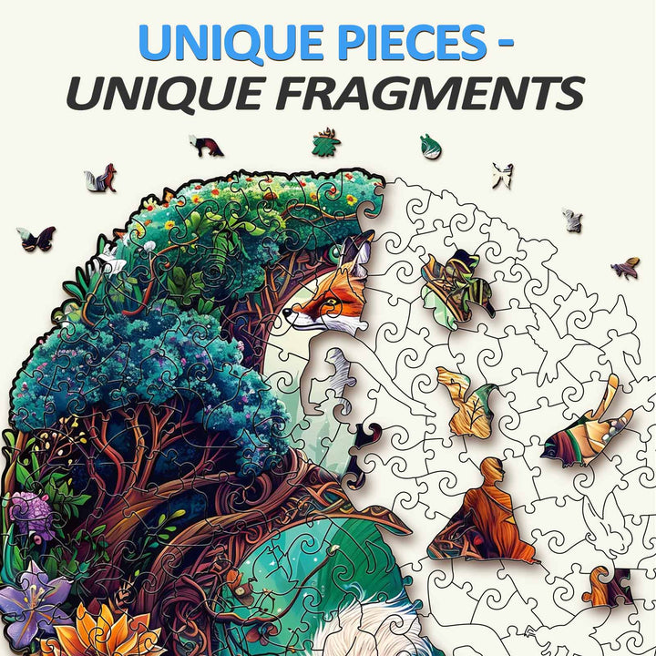 Yin Yang Fuchs-3 Holzpuzzle