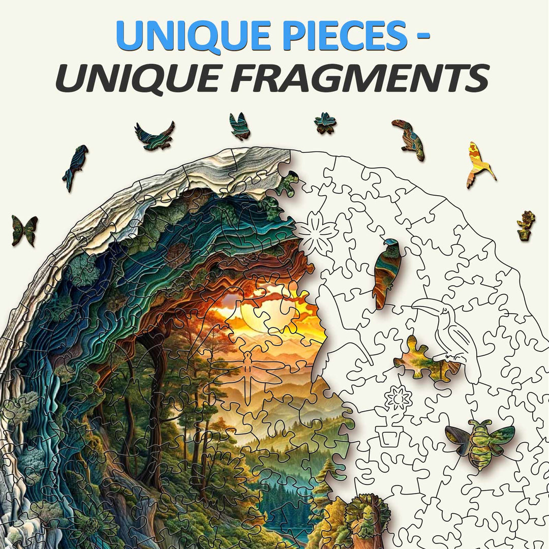 Puzzle en bois 3D forêt de grotte