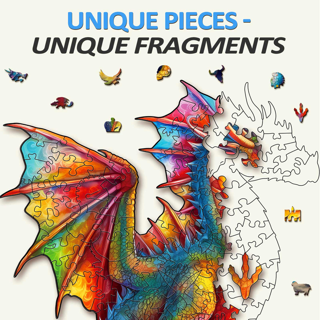 Puzzle en bois Dragon Coloré-2