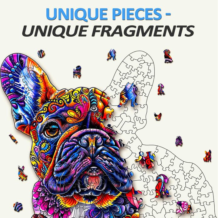 Puzzle en bois de 2 pièces de Bulldog Français