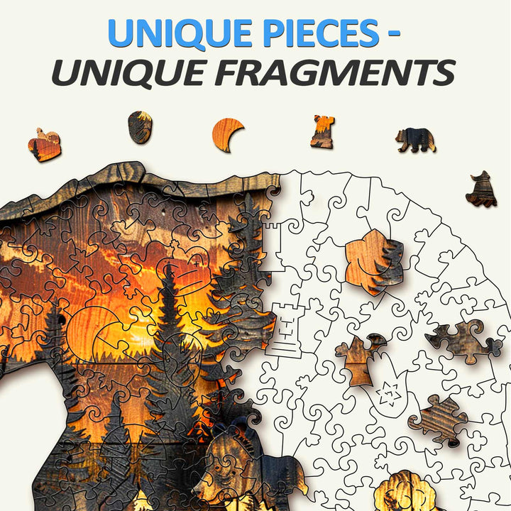 Woodcarving Bear Wooden Jigsaw Puzzle