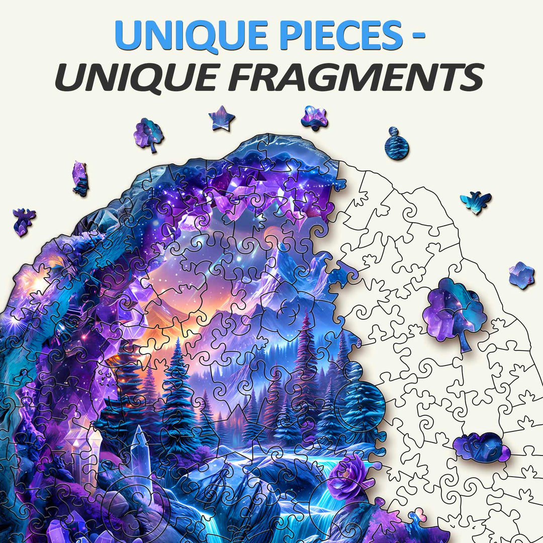 Crystal mine landscape-1 Wooden Jigsaw Puzzle