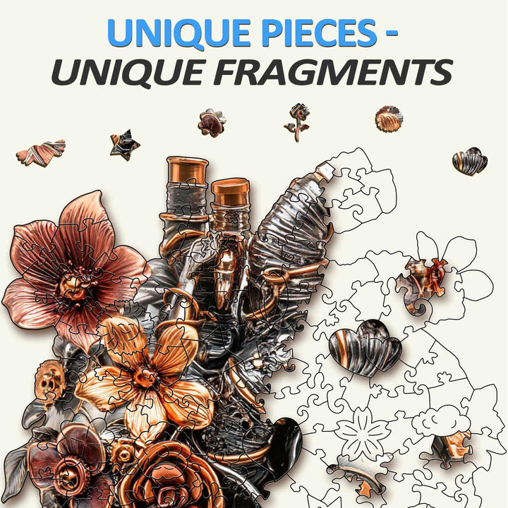 Rompecabezas de Madera de Corazón Mecánico 3D