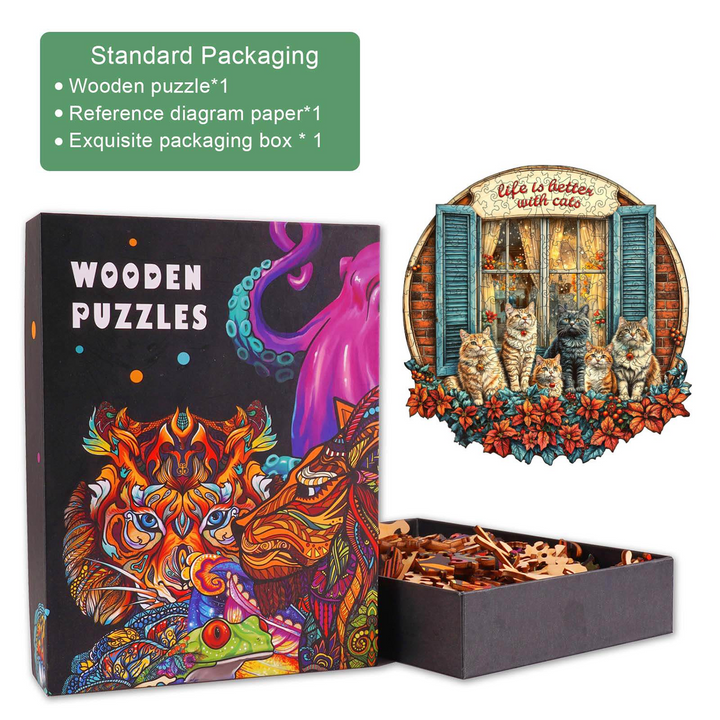 Serenade of Cats Wooden Jigsaw Puzzle