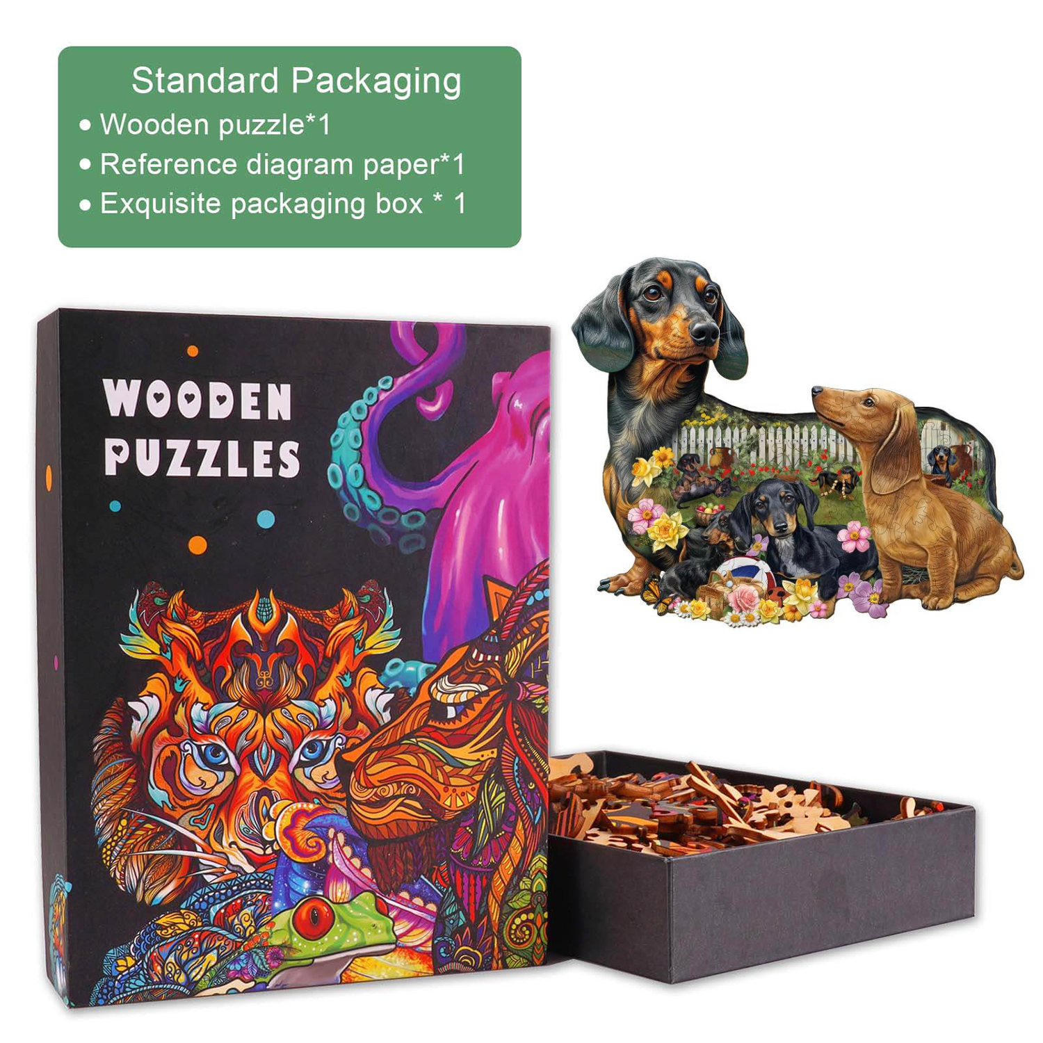 Puzzle en bois Puppy Garden