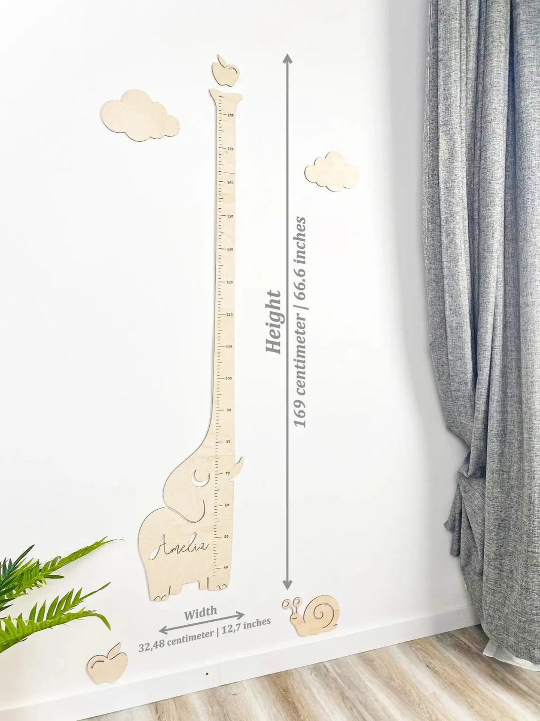 Personalized Wooden Elephant Growth Chart