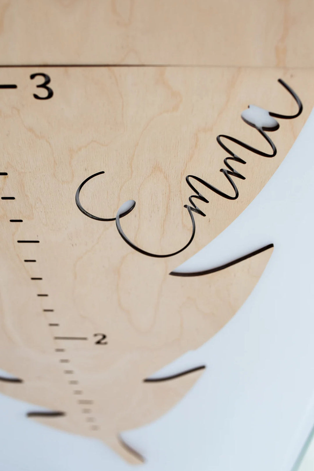 Personalized Wooden Feather Growth Chart - By Woodbests