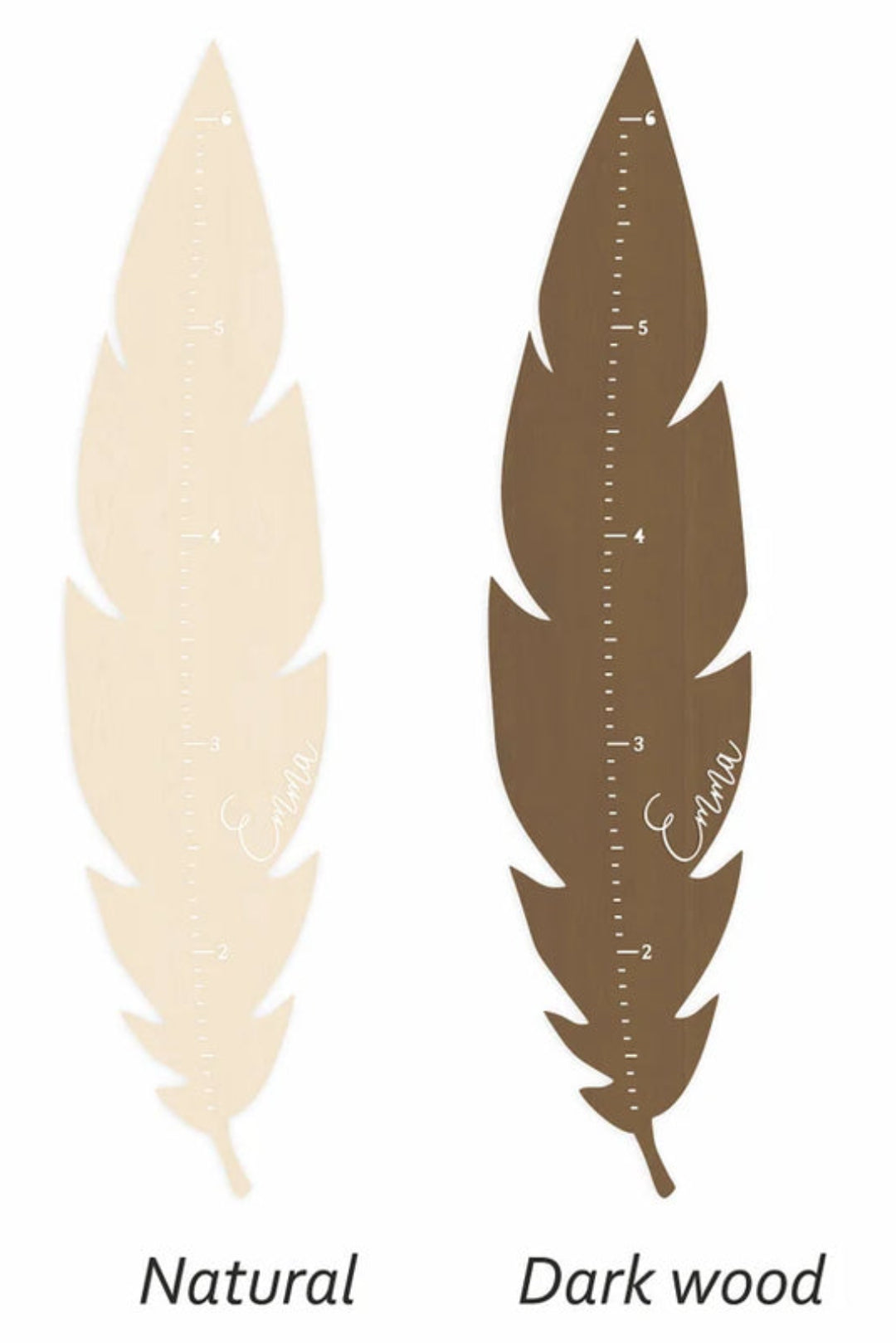 Personalized Wooden Feather Growth Chart - By Woodbests