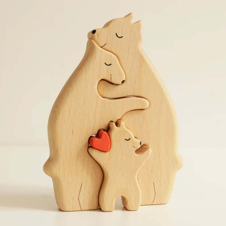 Personalized Bears Family Wooden Puzzle Decor