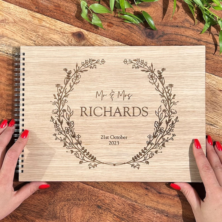 Wedding Guest Book - Floral Personalised Custom Photo Album