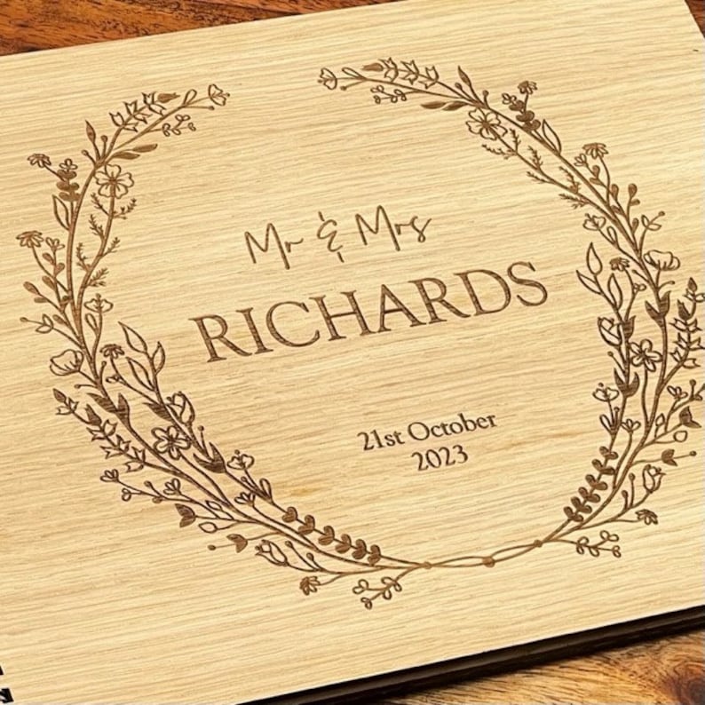 Wedding Guest Book - Floral Personalised Custom Photo Album