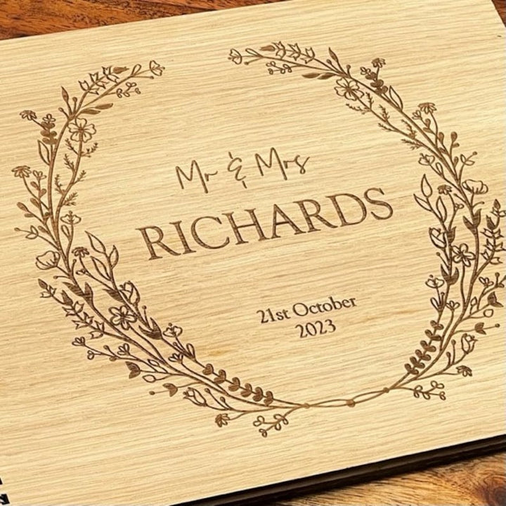 Wedding Guest Book - Floral Personalised Custom Photo Album
