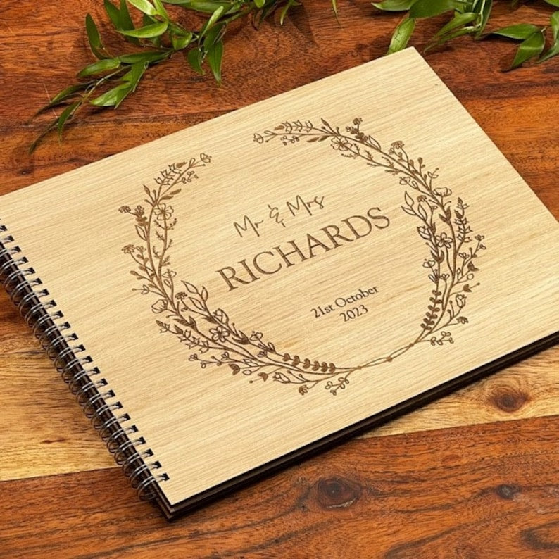 Wedding Guest Book - Floral Personalised Custom Photo Album