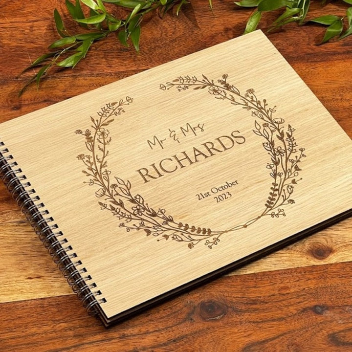 Wedding Guest Book - Floral Personalised Custom Photo Album