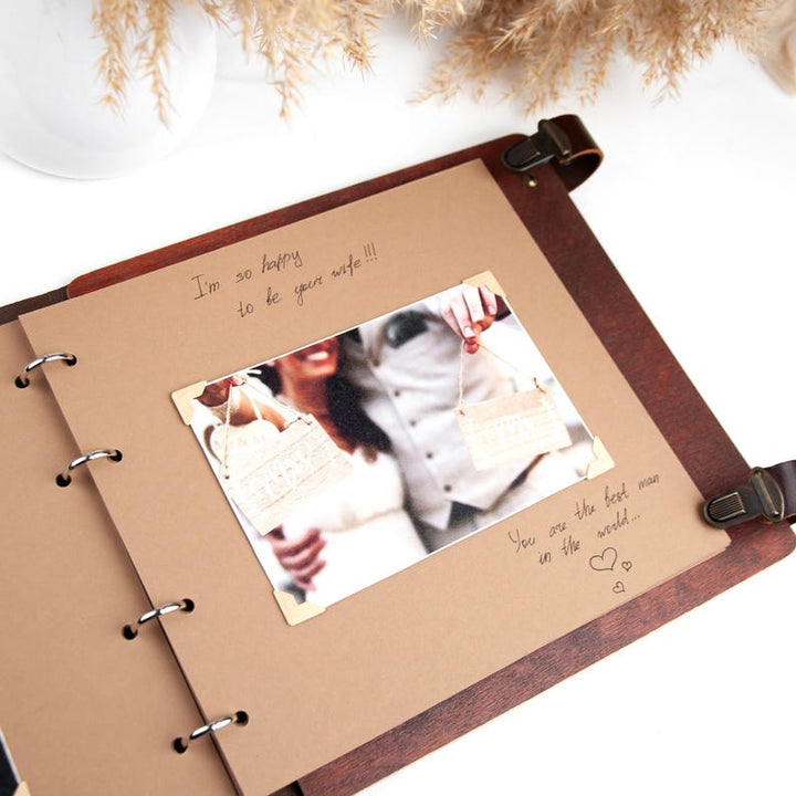 Album photo en bois personnalisé Mariage-3