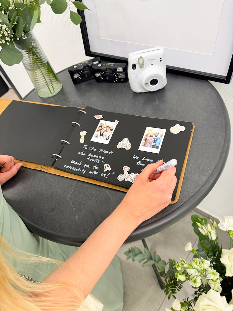 Wooden Photo Album - Engraved Polaroid Photo Album