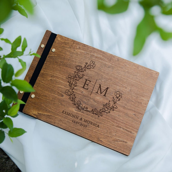 Personalized Wooden Wedding Guest Book - Wedding Photo Album