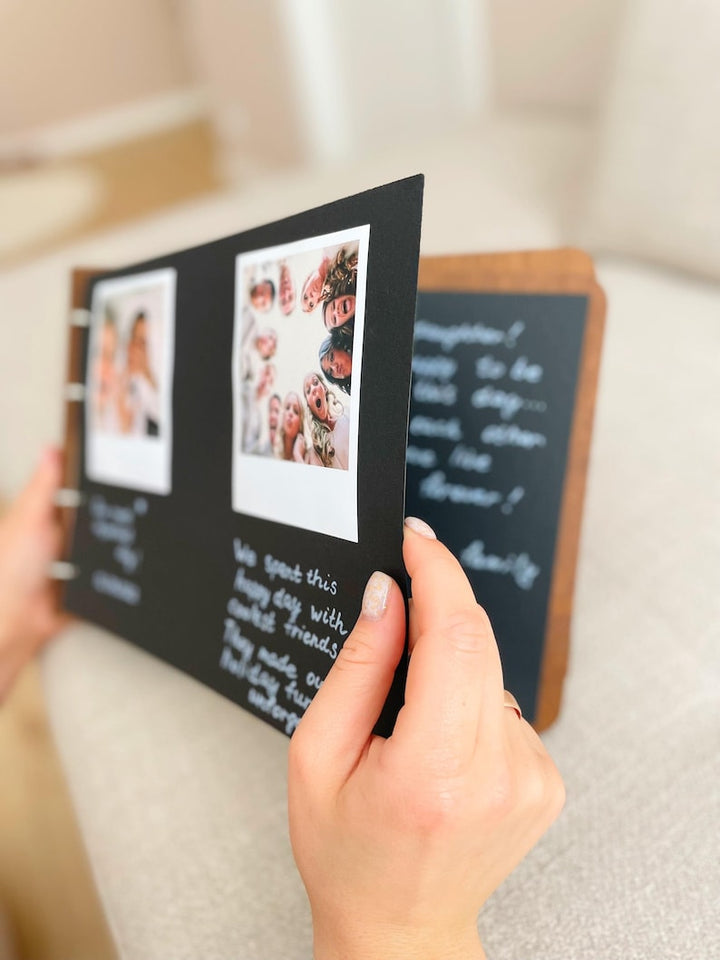 Wooden Photo Album - Engraved Polaroid Photo Album