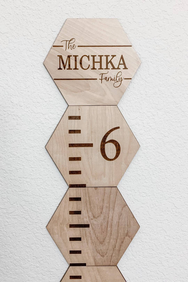 Personalized Wooden Hexagon Puzzles Growth Chart for Kids