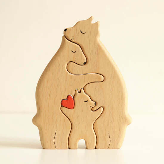Personalized Bears Family Wooden Puzzle Decor